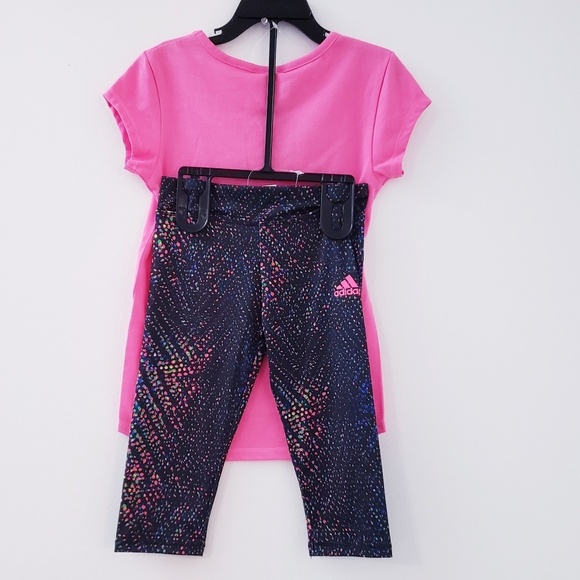 Adidas toddler pink tee and capri legging … - Picture 3 of 3